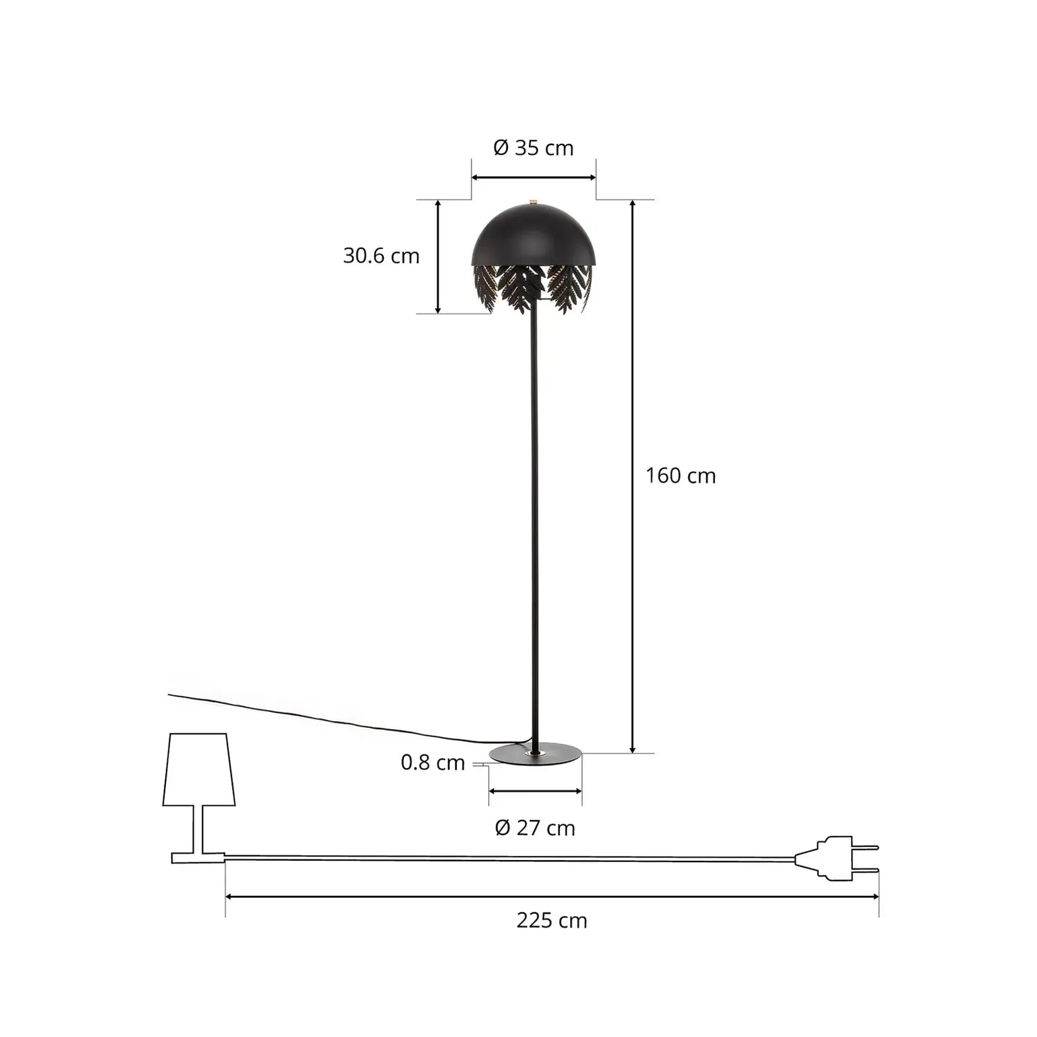 B-Ware Lucande Stehlampe Stehleuchte Schwarz Gold Eisen Schalter 160 Cm E27 Led Leuchte - 4251911752182