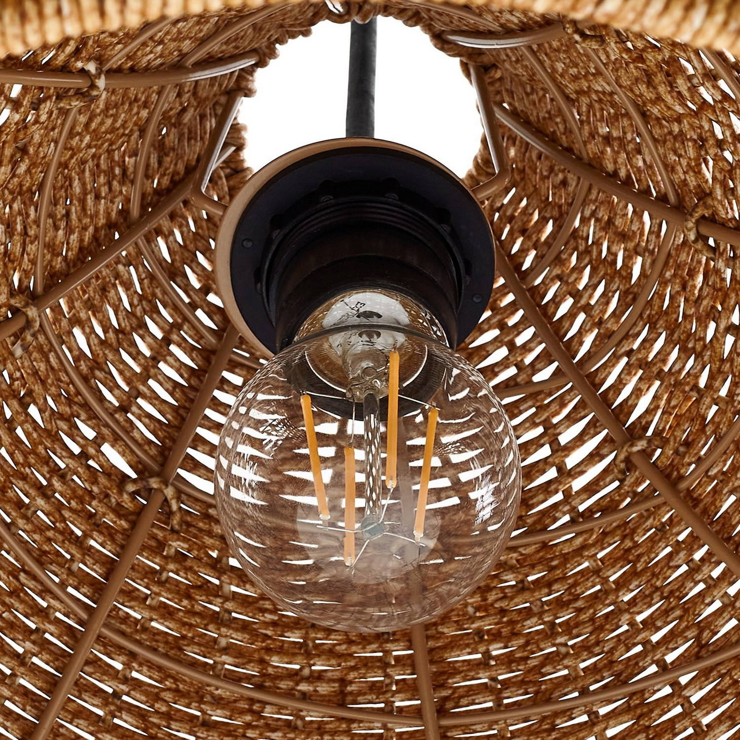 B-Ware Lucande Außenhängelampe Hängeleuchte Taniola Rattanlampe Beige Ip44 Lampe Spot