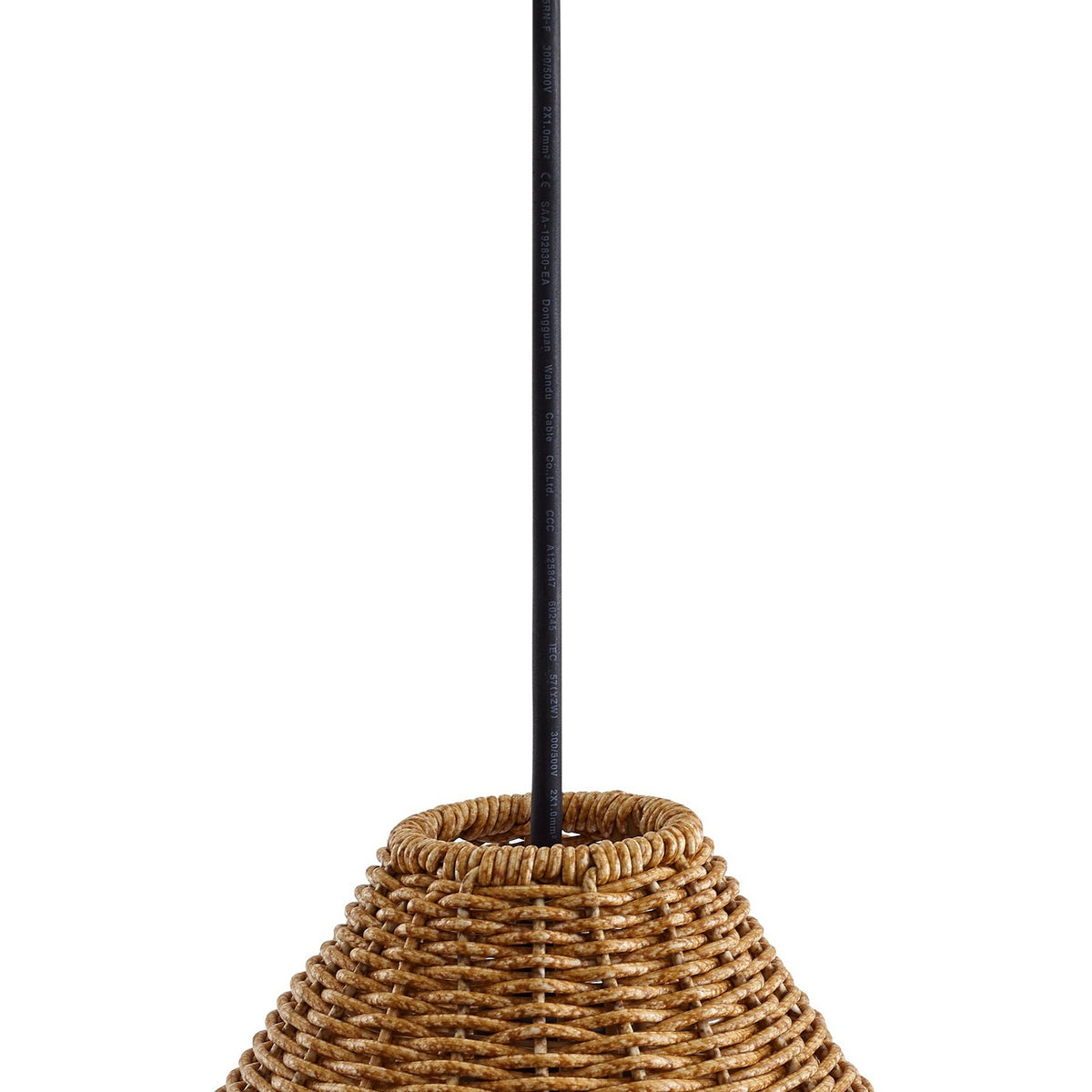 Lucande Außenhängelampe Hängeleuchte Taniola Rattanlampe beige IP44 Lampe Spot - 4251911798715