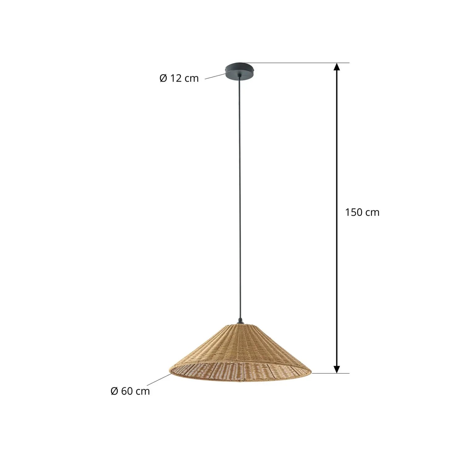 B-Ware Lucande Außenlampe Außenleuchte Hängelampe Taniola Holz Schwarz Rattan Eisen