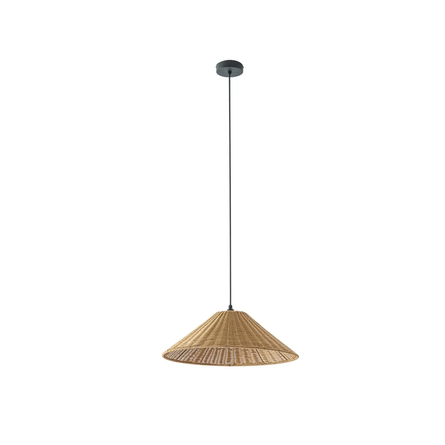 B-Ware Lucande Außenlampe Außenleuchte Hängelampe Taniola Holz Schwarz Rattan Eisen