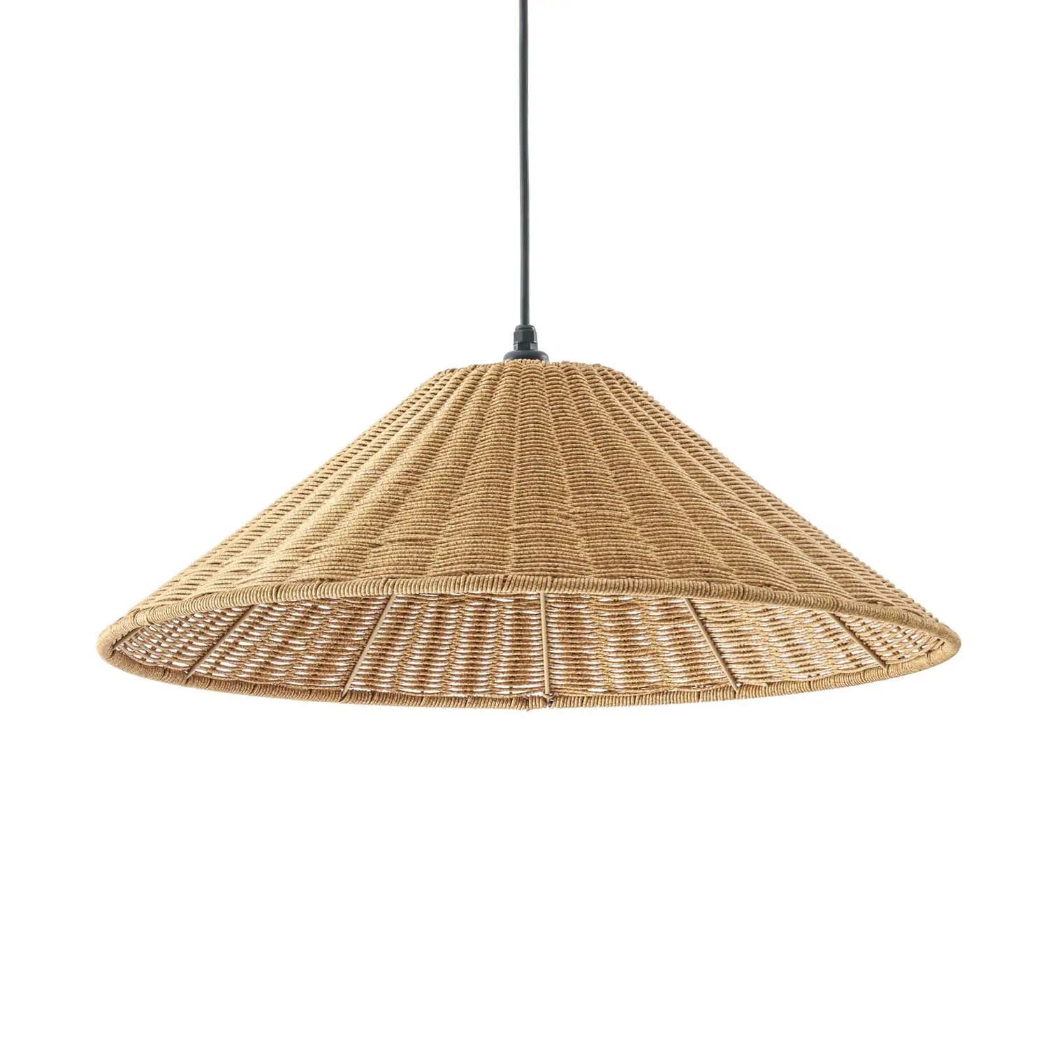 B-Ware Lucande Außenlampe Außenleuchte Hängelampe Taniola Holz Schwarz Rattan Eisen
