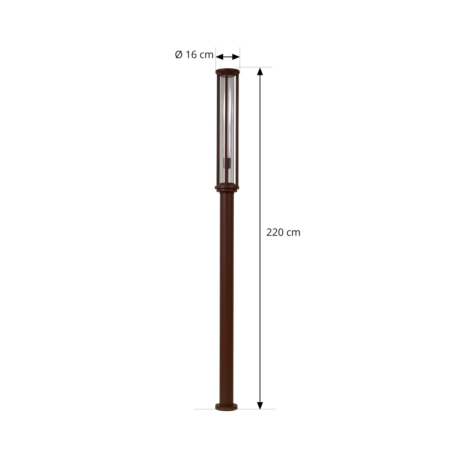 B-Ware Lucande Außenleuchte Lampe Außenlampe Alivaro Rostfarben E27 Ip65 220 Cm Leuchte - 4251911777468