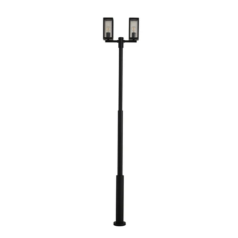 B-Ware Lucande Außenlampe Standlampe Laterne Siveta, 240cm, 2 Flg., Schwarz, E27, Ip65