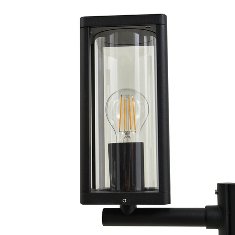 B-Ware Lucande Außenlampe Standlampe Laterne Siveta, 240cm, 2 Flg., Schwarz, E27, Ip65