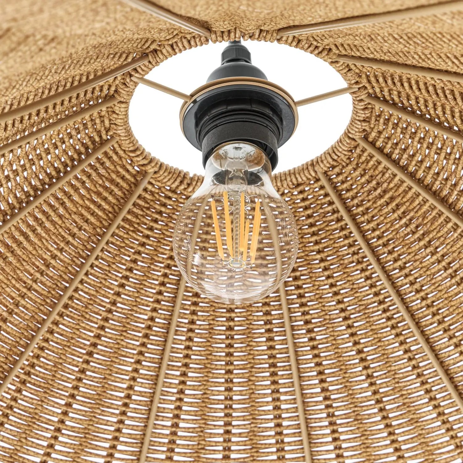 B-Ware Lucande Außenleuchte Stehlampe Lampe Taniola Rattan Holz Schwarz Ip44 Outdoor - 4255830912153