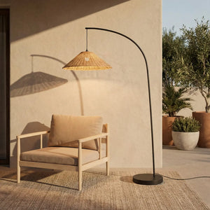 B-Ware Lucande Außenleuchte Stehlampe Lampe Taniola Rattan Holz Schwarz Ip44 Outdoor