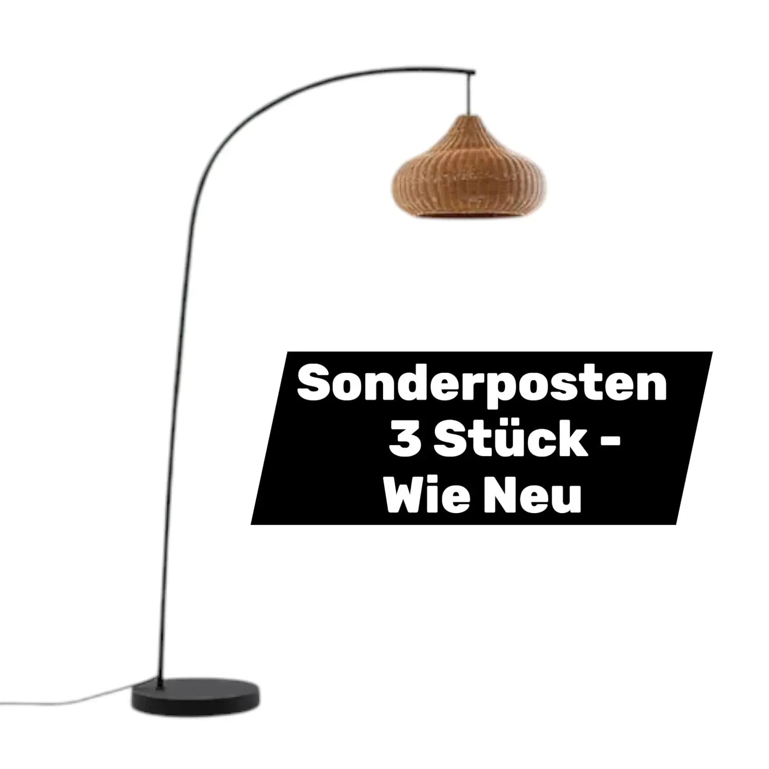 B-Ware Lucande Außenstehleuchte Standlampe Outdoor Rattan Schwarz 195cm Ip44 3 Stück - 4251911798746