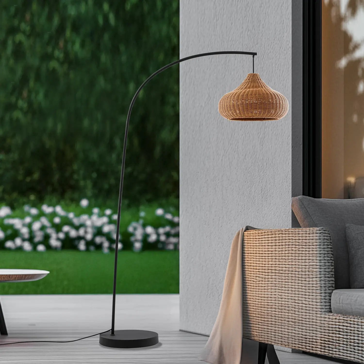 B-Ware Lucande Außenstehleuchte Standlampe Outdoor Rattan Schwarz 195cm Ip44 3 Stück - 4251911798746