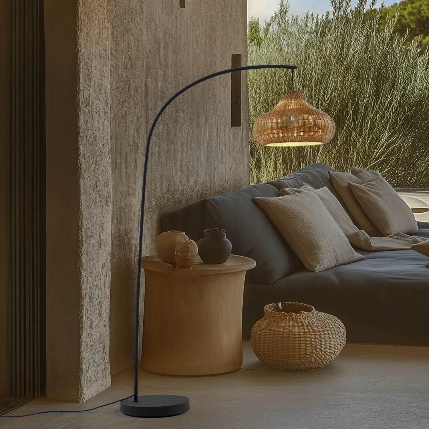 B-Ware Lucande Außenstehleuchte Standlampe Outdoor Rattan Schwarz 195cm Ip44 3 Stück - 4251911798746