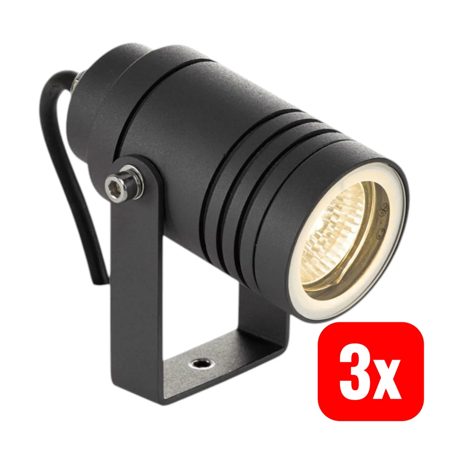 B-Ware Lucande Außenstrahler Galina Mit Erdspieß Wegeleuchte Spot Grau 10cm 3 Stück - 4251096556018
