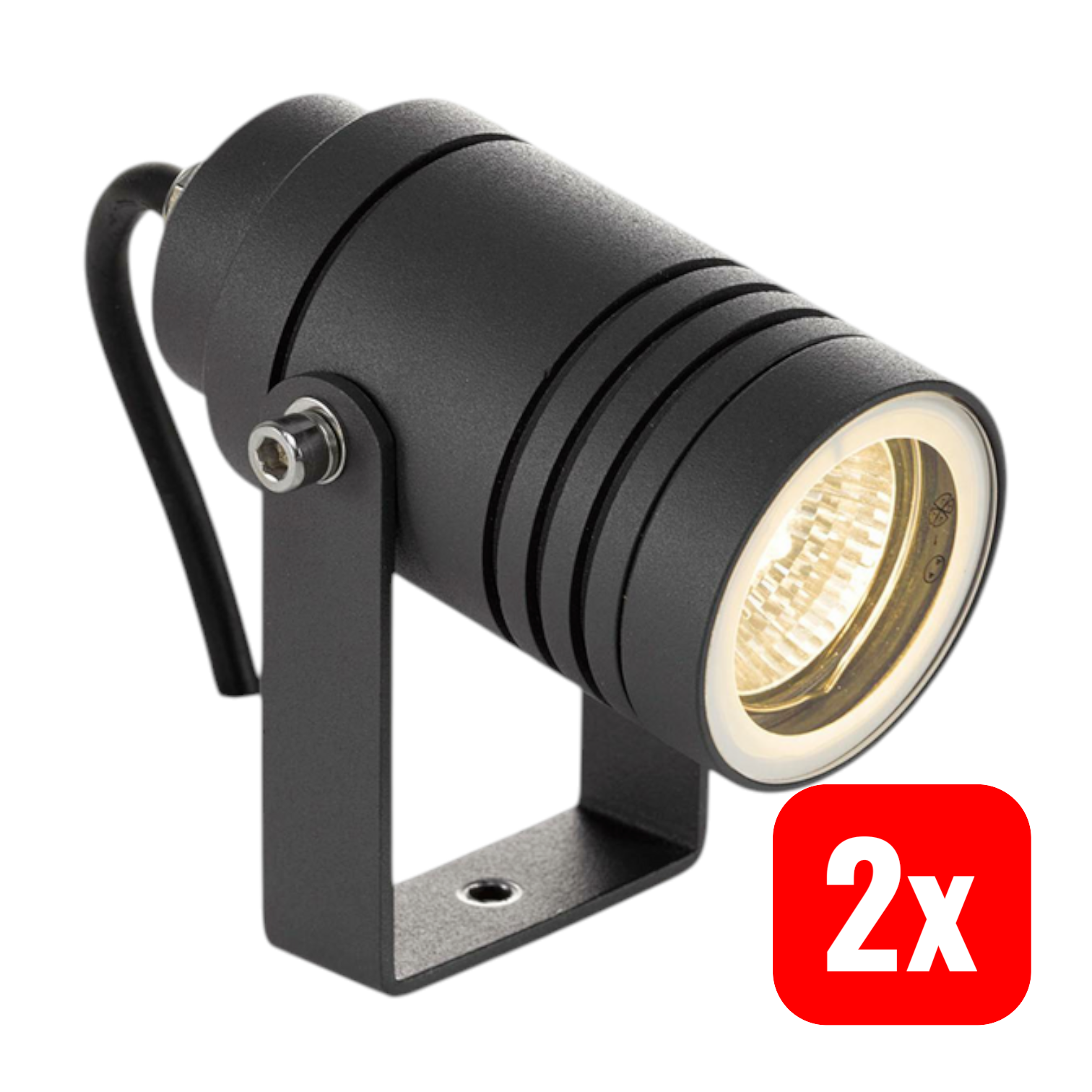 Lucande Außenstrahler Galina mit Erdspieß Spot-Light dunkelgrau 10 cm 2 STÜCK - 4251096556018
