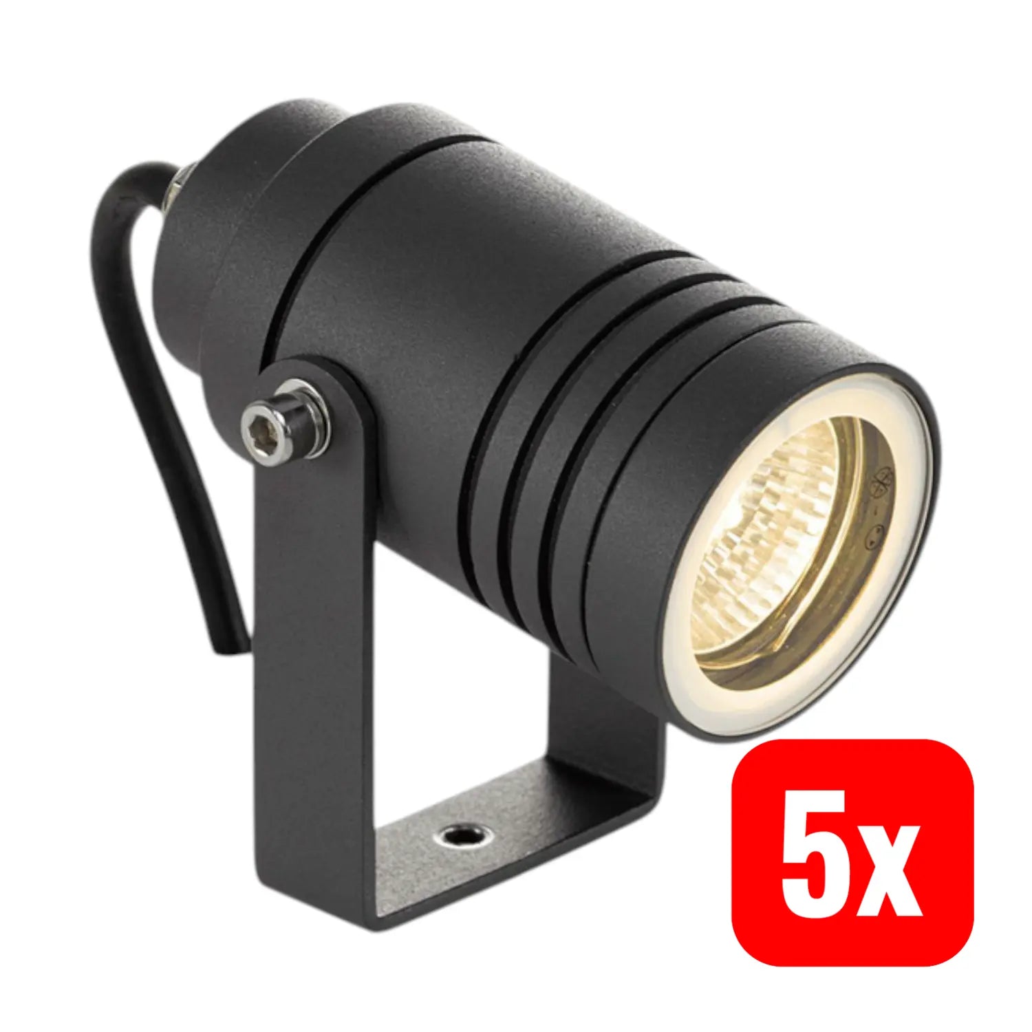 B-Ware Lucande Außenstrahler Galina Mit Erdspieß Wegeleuchte Spot Grau 10cm 5 Stück - 4251096556018