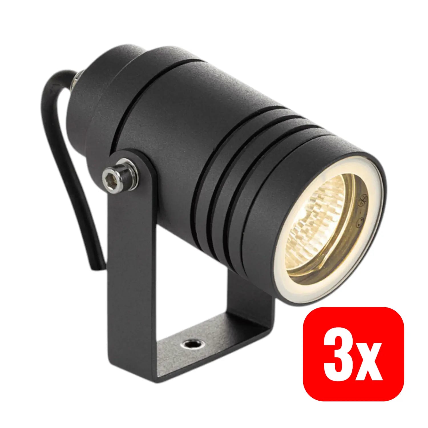 B-Ware Lucande Außenstrahler Galina Mit Erdspieß Spot Light Dunkelgrau 10 Cm 3 Stück - 4251096556018