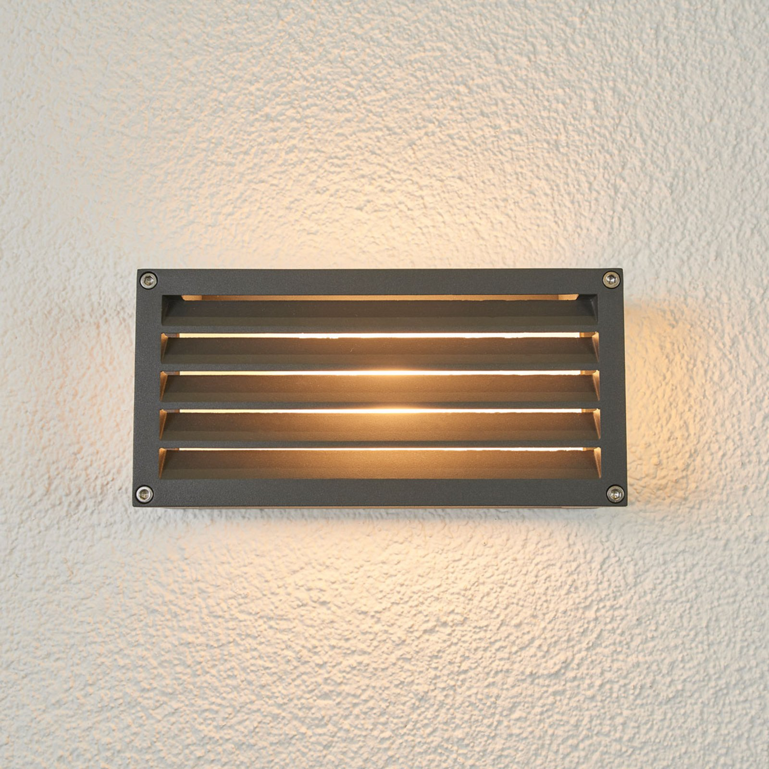 B-Ware Lucande Gestreifte Außen Wandleuchte Aurelien Wandleuchte Lampe E 27 Dunkelg80 - 4251096537949