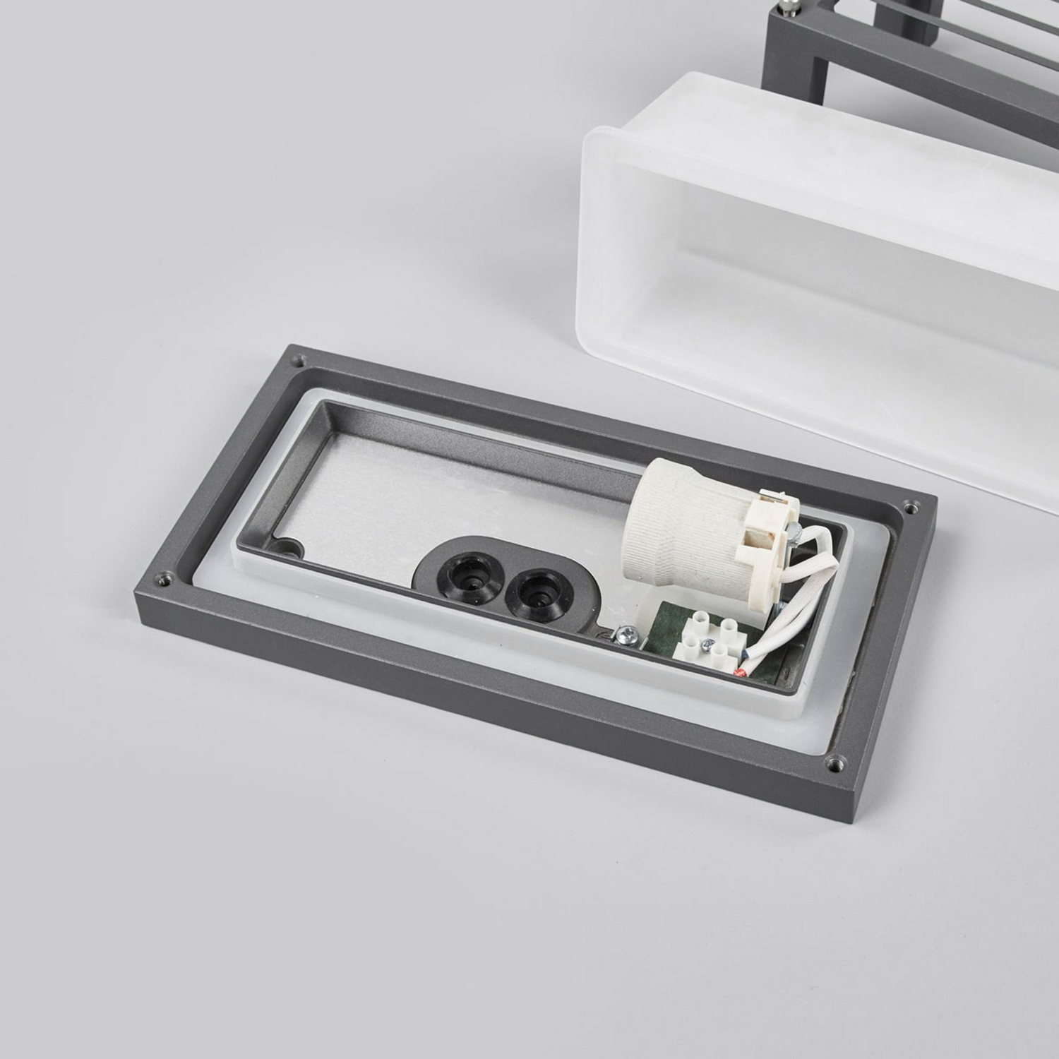B-Ware Lucande Gestreifte Außen Wandleuchte Aurelien Wandleuchte Lampe E 27 Dunkelg80 - 4251096537949