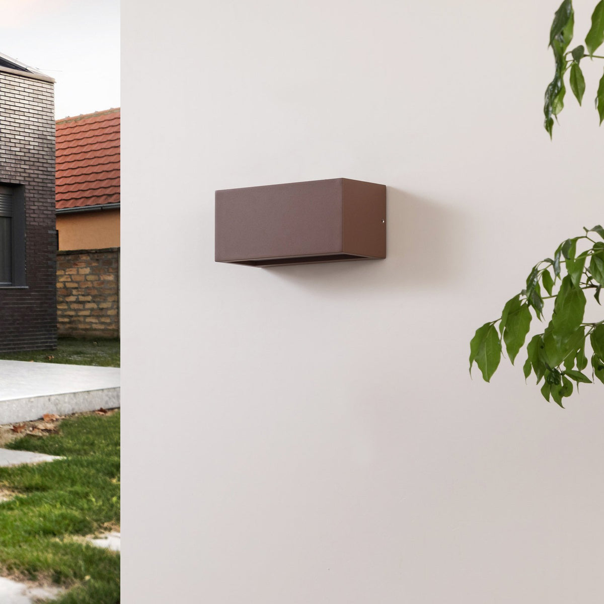 Lucande Eckige Außenwandleuchte Bente rostfarben Gartenleuchte Terrassenleuc314 - 6291105700795