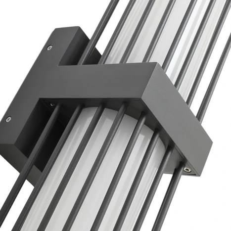 B-Ware Lucande Außenwandleuchte Wandlampe Chandan Anthrazit Alu 41,9 Cm Außenlampe