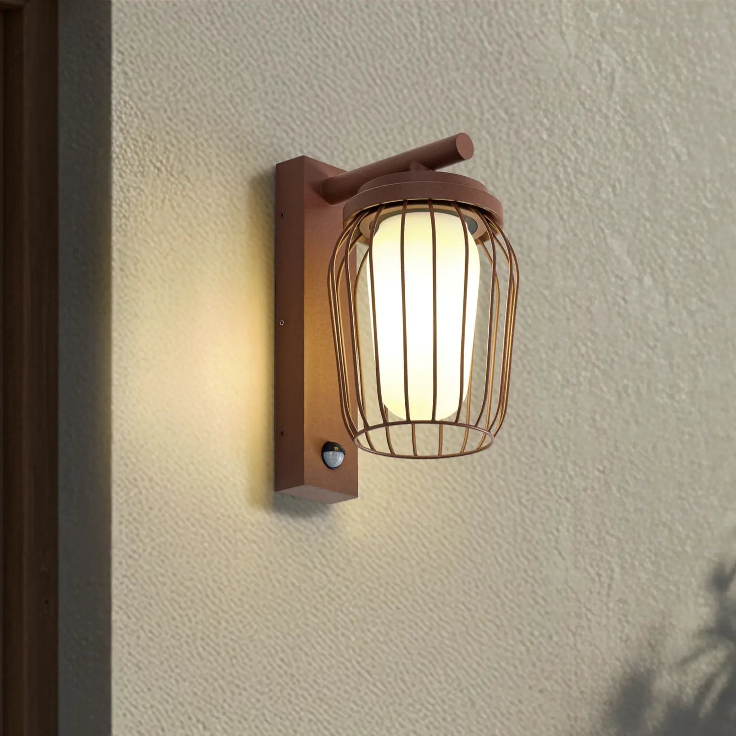 B-Ware Lucande Außenleuchte Wandlampe Chandan Sensor Bewegungsmelder Ip44 Rost E27 - 4255830906725