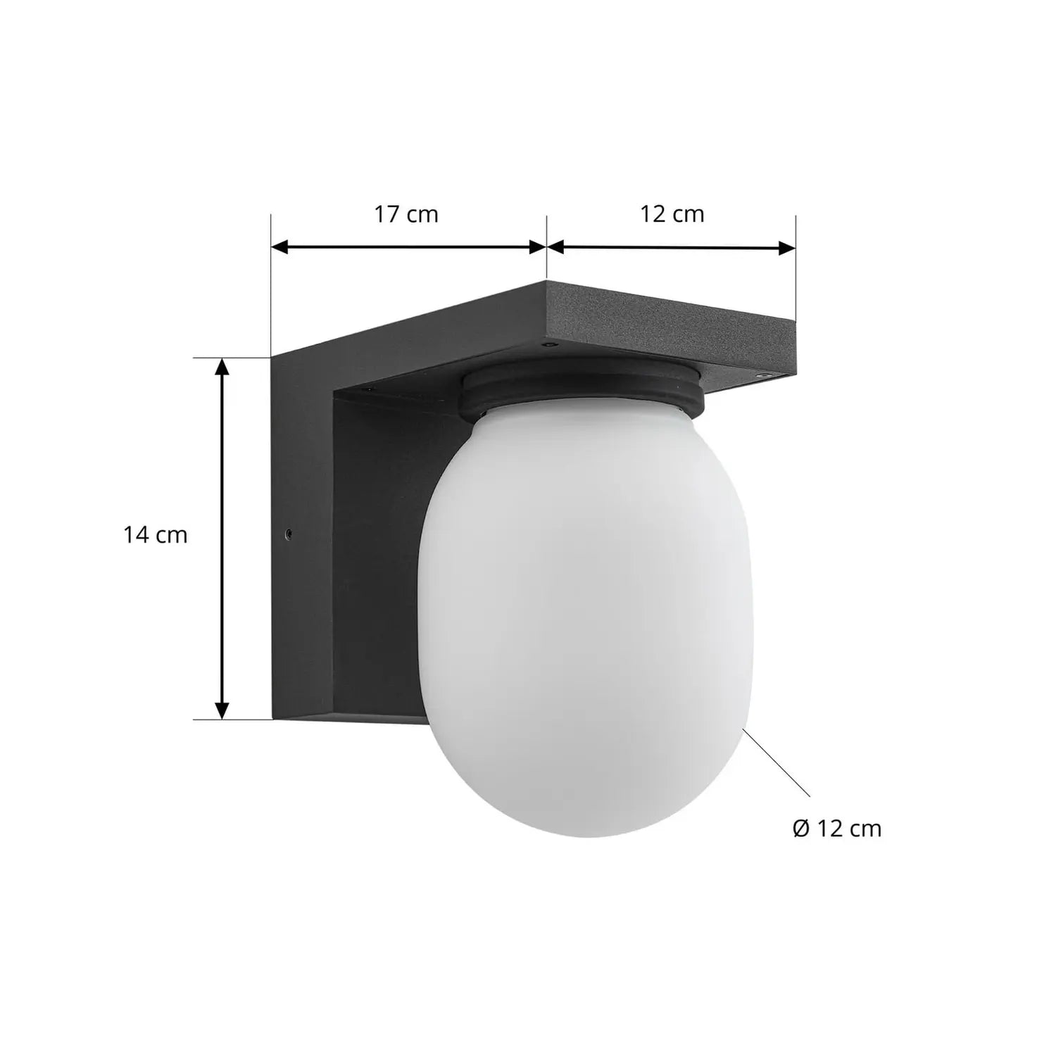 B-Ware Lucande Außenwandleuchte Wandlampe Ovaali Glas Dunkelgrau Ip65 Außenlampe - 4251911796872