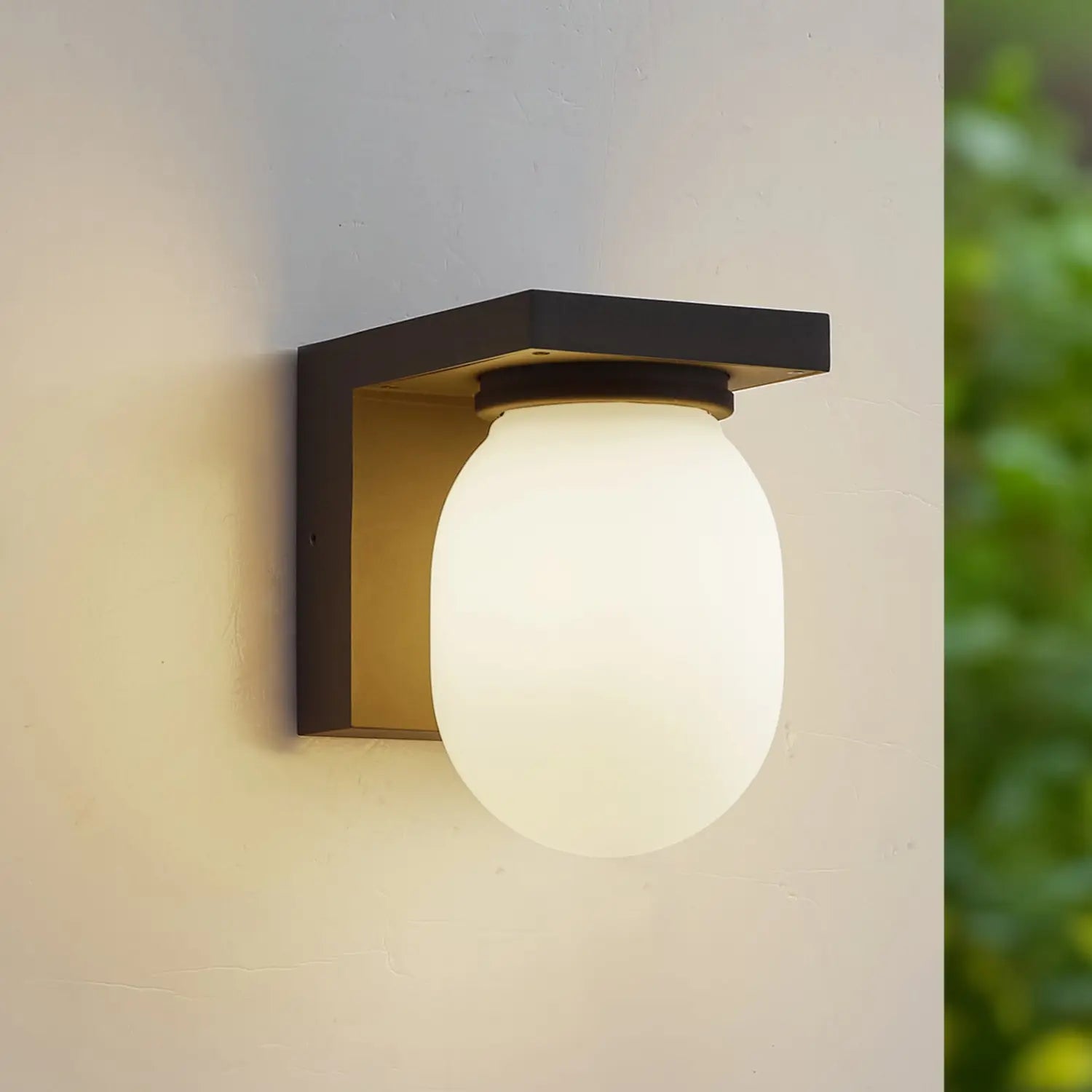 B-Ware Lucande Außenwandleuchte Wandlampe Ovaali Glas Dunkelgrau Ip65 Außenlampe - 4251911796872