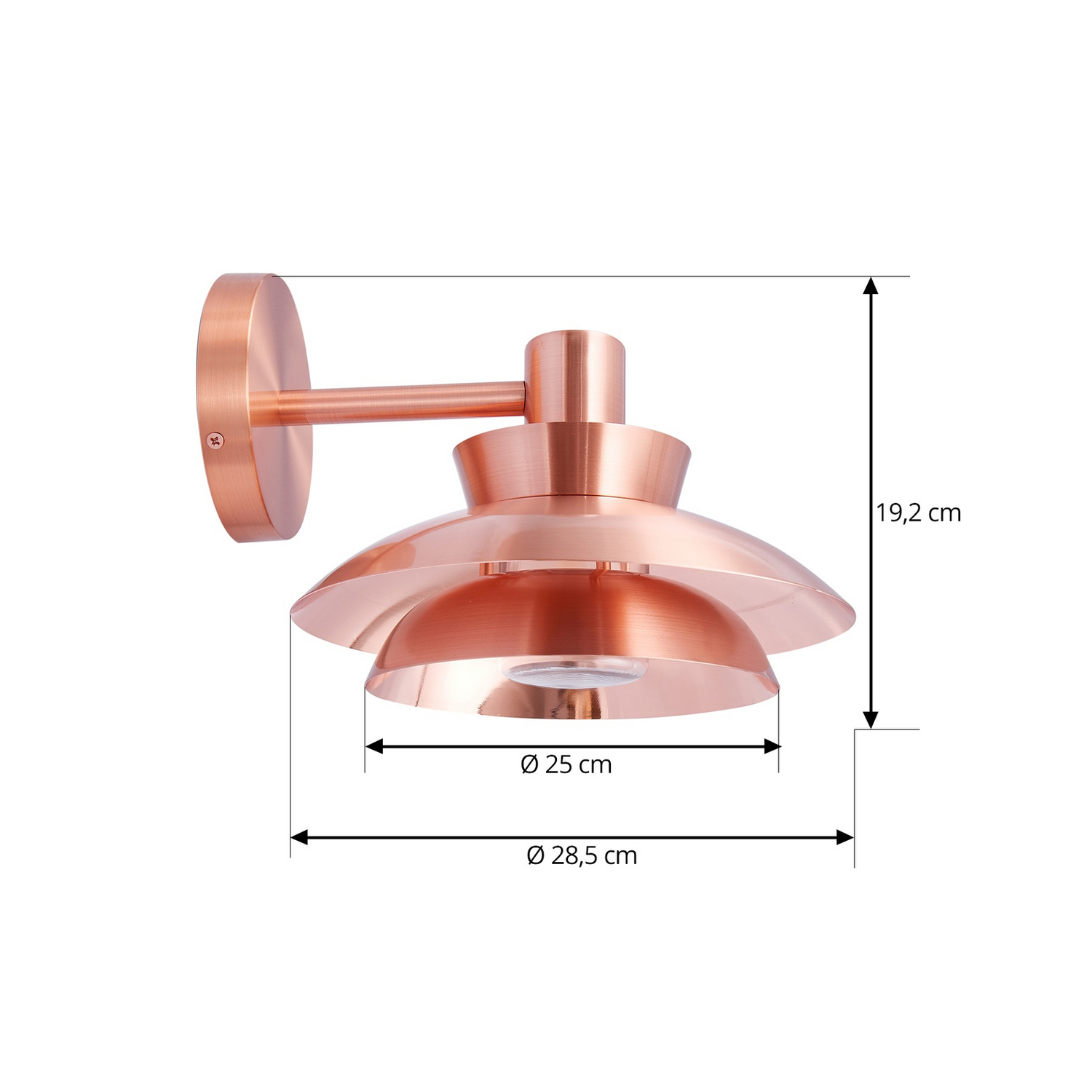 Lucande Außenwandleuchte Wandlampe Außenlampe Edelstahl Kupferfarben E14 Ip44 B-Ware - 4251911786804