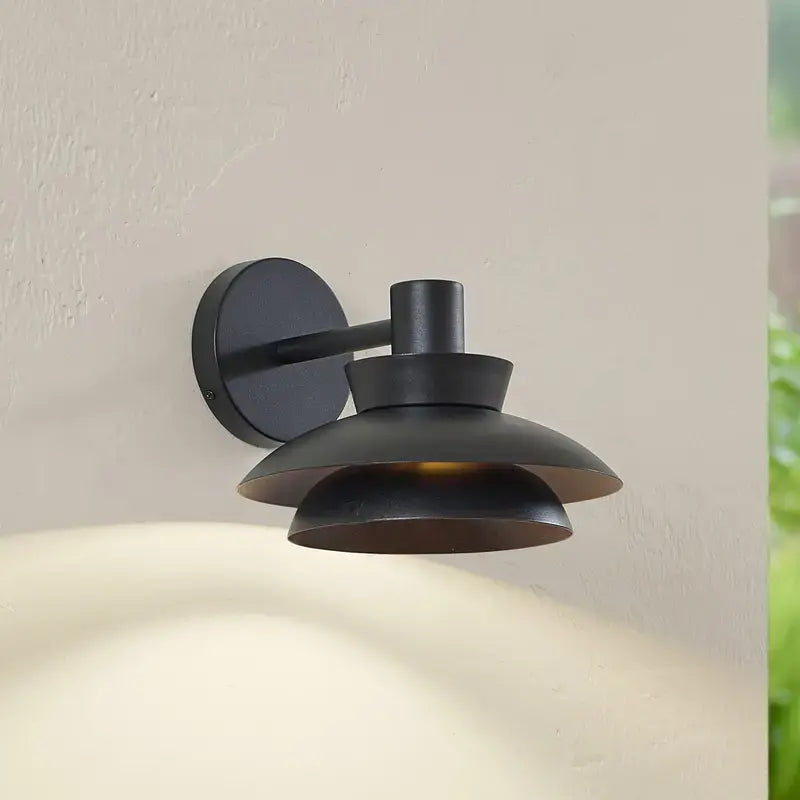 B-Ware Lucande Außenwandleuchte Wandlampe Thais Schwarz Eisen Stahl Außenbereich ø25cm - 4251911786798