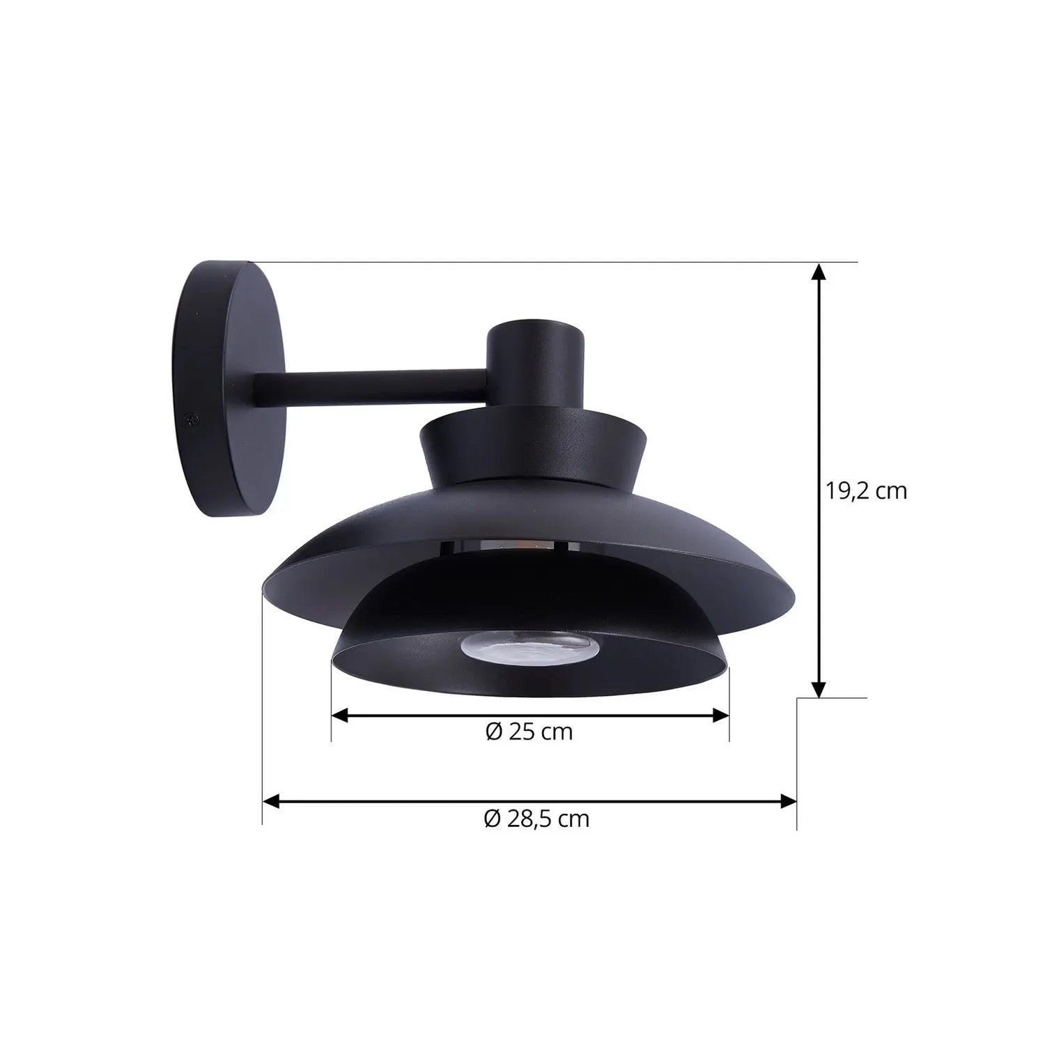B-Ware Lucande Außenwandleuchte Wandlampe Thais Schwarz Eisen Stahl Außenbereich ø25cm - 4251911786798