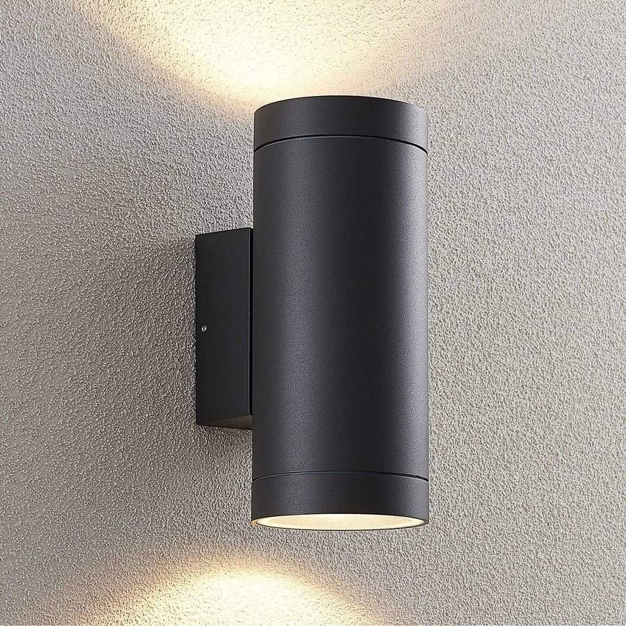 Lucande Außenwandleuchte Wandlampe Thomke 2 Flammig Anthrazit Alu Outdoor Licht  B-Ware - 4251096569322