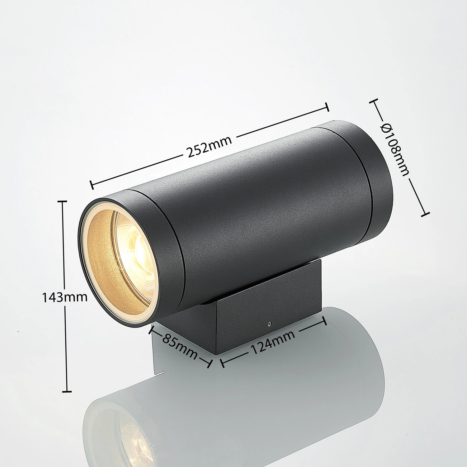 Lucande Außenwandleuchte Wandlampe Thomke 2 Flammig Anthrazit Alu Outdoor Licht  B-Ware - 4251096569322