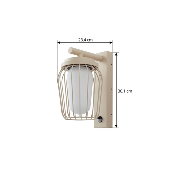 Lucande Außenwandleuchte Wandlampe Sensorleuchte Beige Bewegungsmelder Ip44 30cm B-Ware - 4251911799699