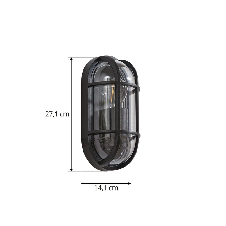 Lucande Außenwandleuchte Wandlampe Serine Schwarz Aluminium E27 Lampe Leuchte B-Ware - 4251911777598