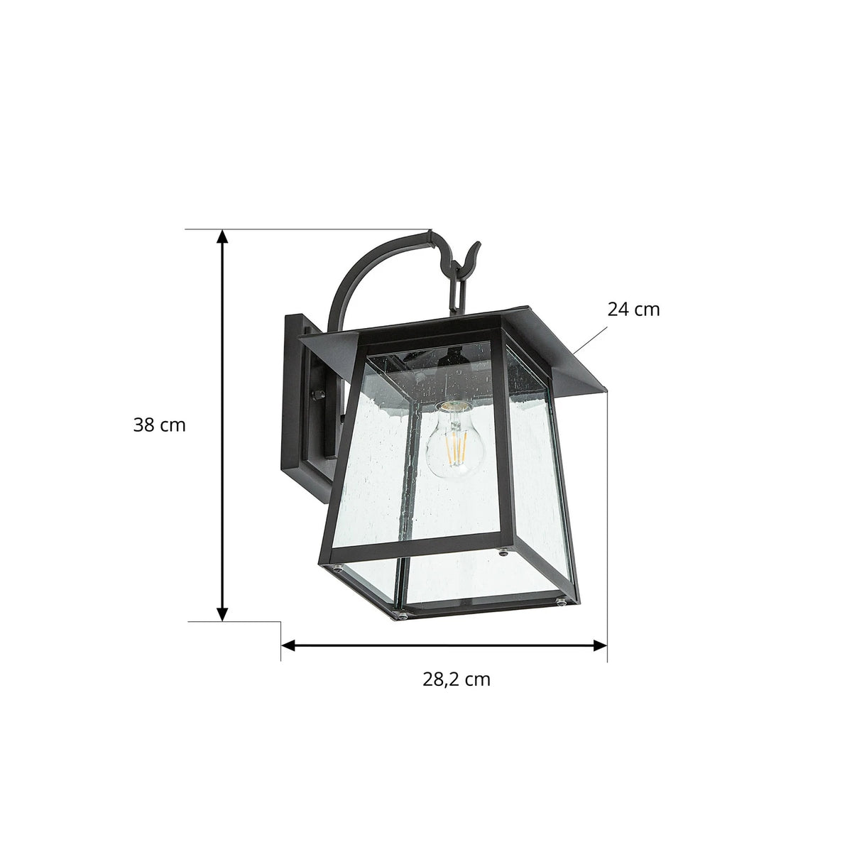 Leuchte Außenwandleuchte Laterne Lindby Lucande schwarz Aluminium Glas365 - 4255830909214