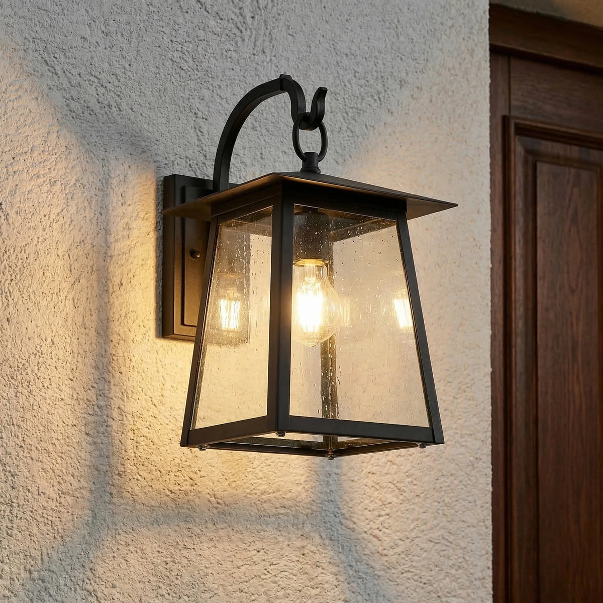 Leuchte Außenwandleuchte Laterne Lindby Lucande schwarz Aluminium Glas365 - 4255830909214