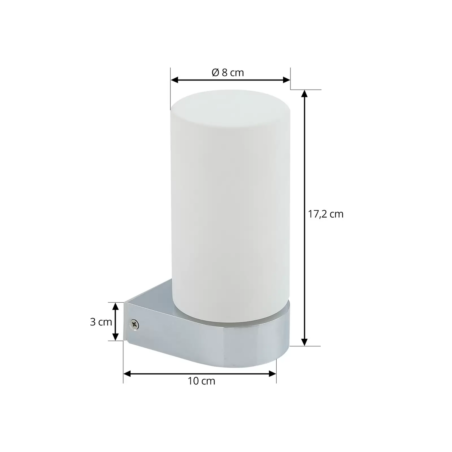 Lucande Bad Wandleuchte Basolo, Chrom Höhe 17,2 Cm Glas Wandlampe Lampe Leuchte B-Ware