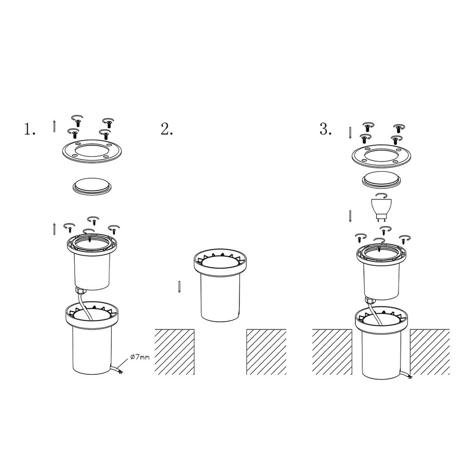 B-Ware Lucande Bodeneinbauleuchte Gartenlampe Wegelicht Einbaulampe Ava Gu10 Edelstahl - 6291105703949