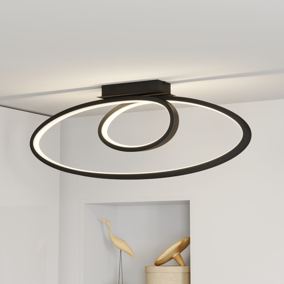 Lucande Deckenleuchte Deckenlampe LED Bronwyn anthrazit weiß dimmbar Lampe - 4251096572063