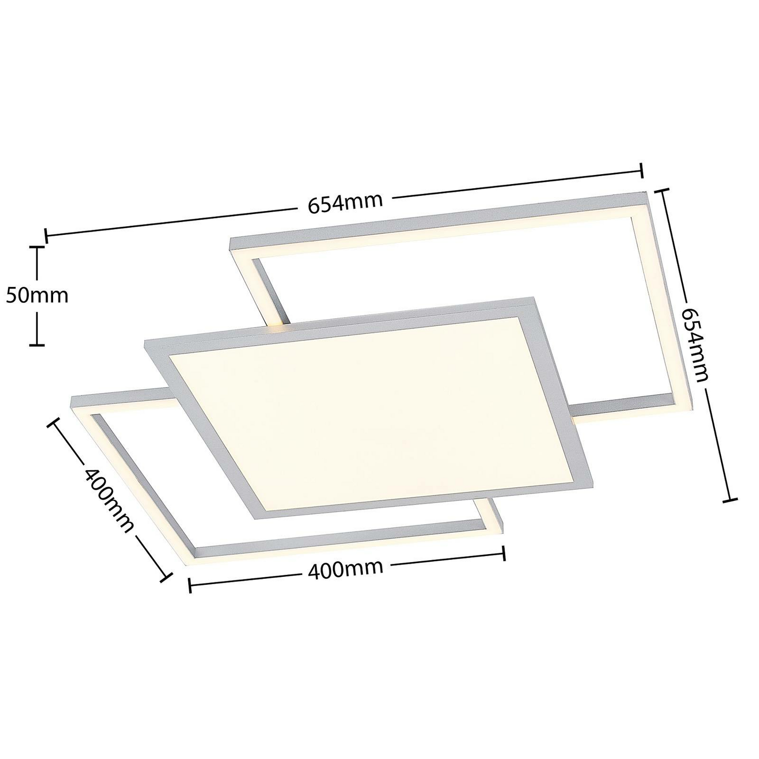 B-Ware Lucande Ciaran Led Deckenlampe Deckenlampe Deckenlicht Leuchte Quadratisch Cct