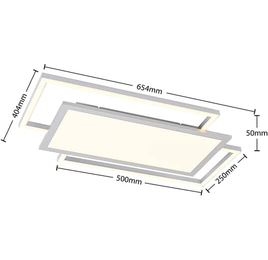 B-Ware Lucande Ciaran Led Deckenlampe Hängelampe Lampe Leuchte Led 30 W Warmweiß Silber - 4251096596915