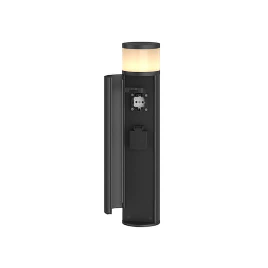 Lucande Corban Sockelleuchte Gartenleuchte Wegeleuchte G9 Mit Tür 2 Steckdosen B-Ware - 12753289720878