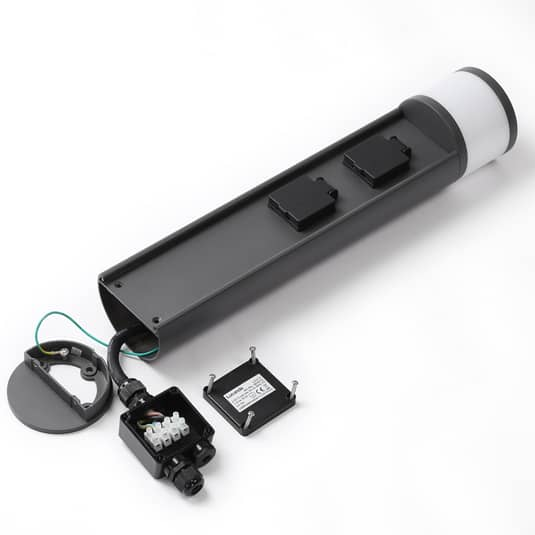 Lucande Corban Sockelleuchte Sockellampe Wegeleuchte Lampe Mit Zwei Steckdosen B-Ware - 8502193147280