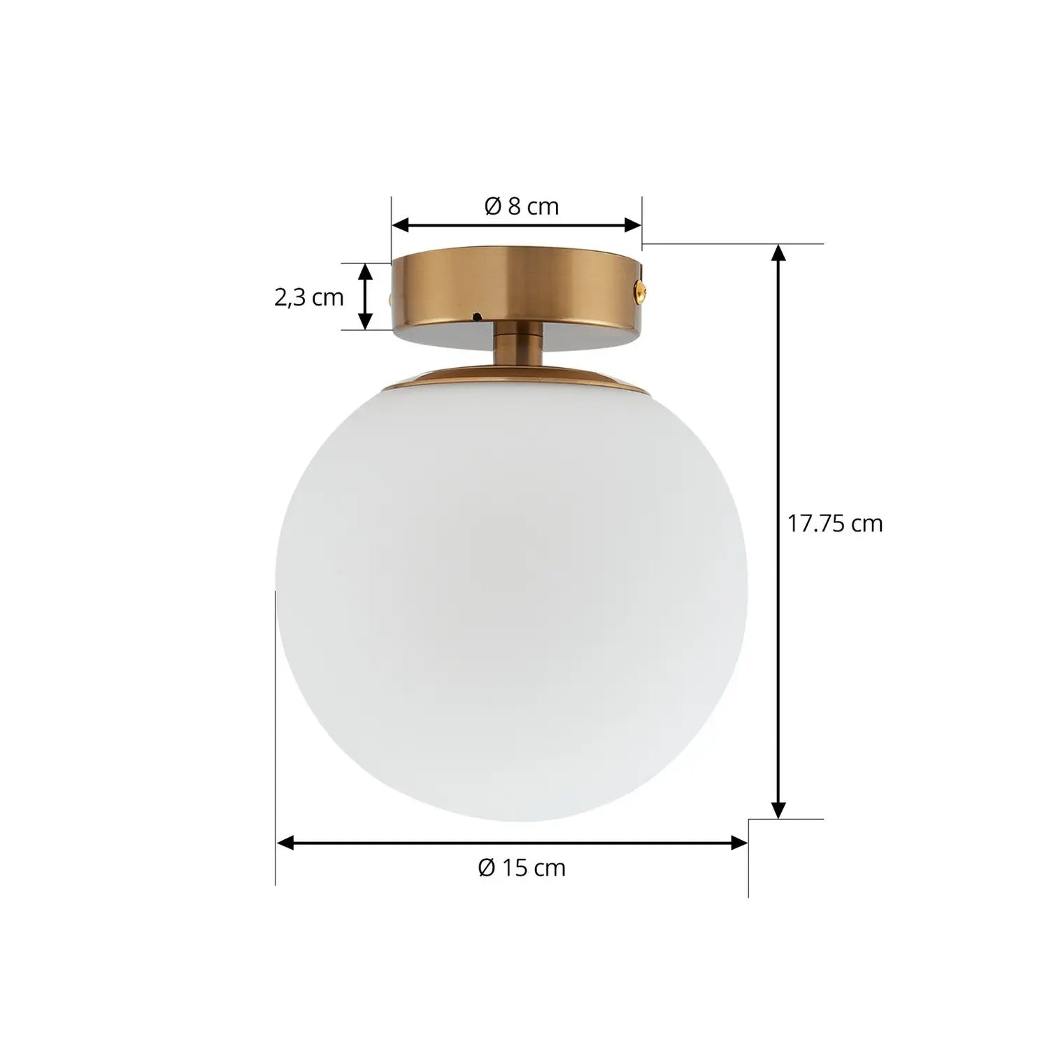 B-Ware Lucande Deckenlampe Lampe Bidolo Messingfarben Glas 15 Cm Ip44 - 4251911776324