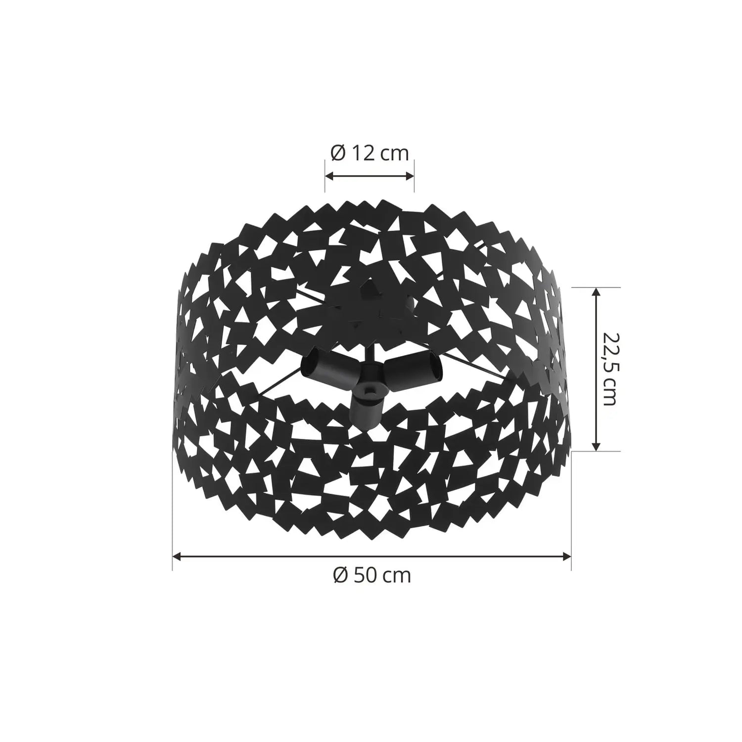 B-Ware Lucande Deckenleuchte Deckenlampe Aeloria Eisen Schwarz 50 Cm E27 Led Leuchte - 4251911775198