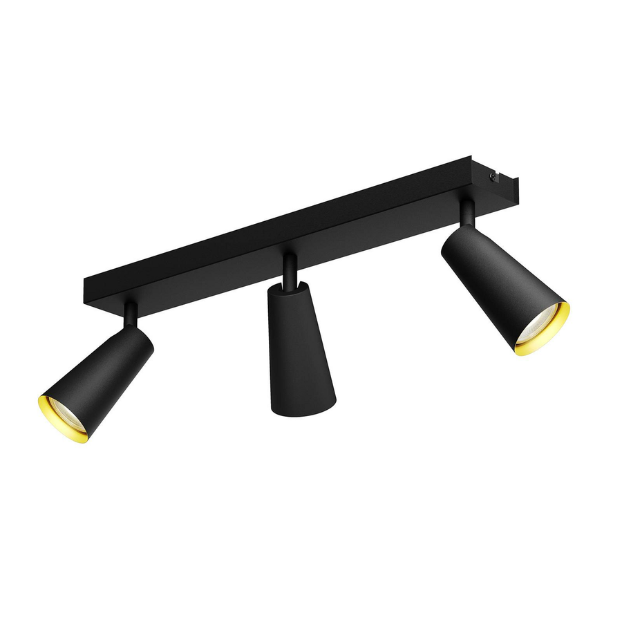 Lucande Angelina Deckenlampe Deckenlampe Lampe Leuchte 3 Fl. Gu10 Schwarz Gold B-Ware - 4251096569827