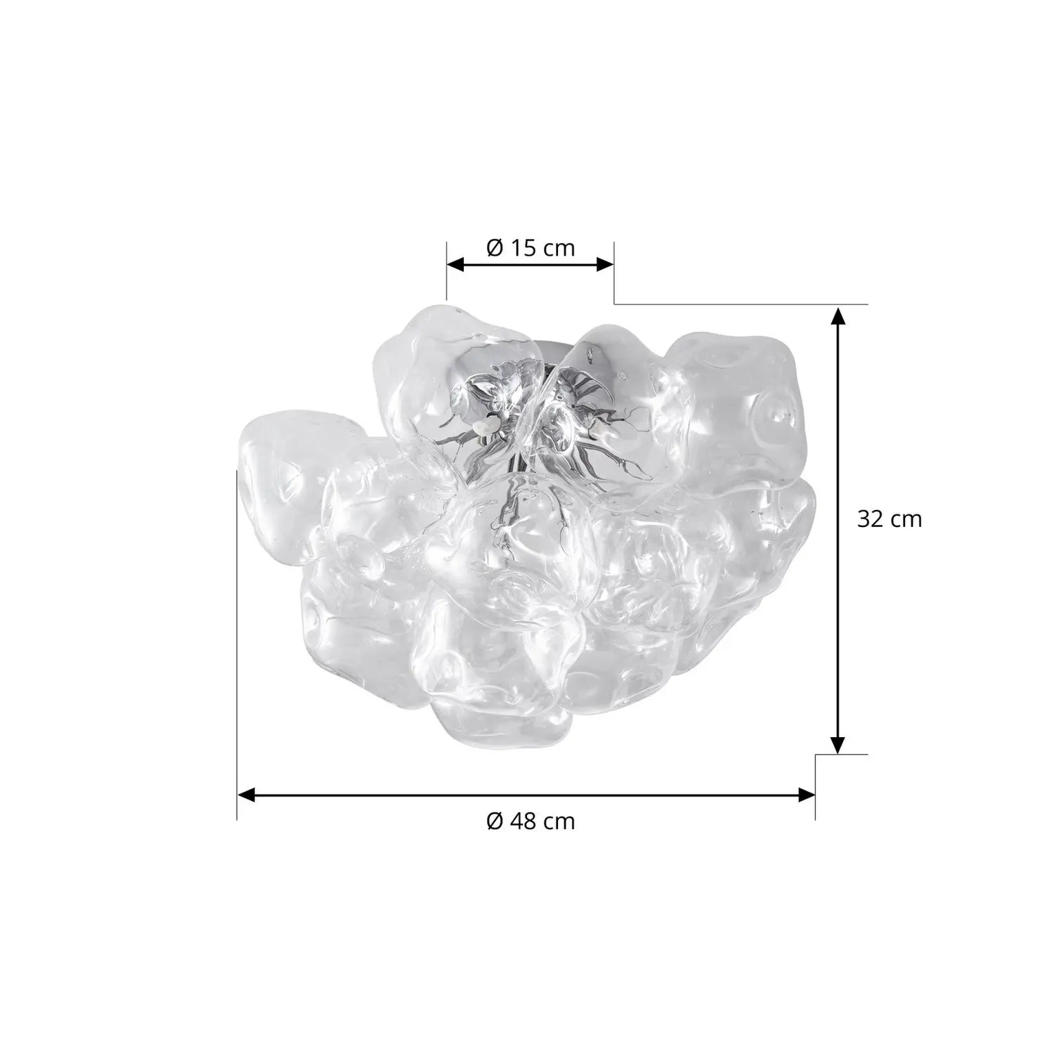 B-Ware Lucande Deckenleuchte Lampe Diborah Klar Glas Deckenbeleuchtung ø 49 Cm G9881