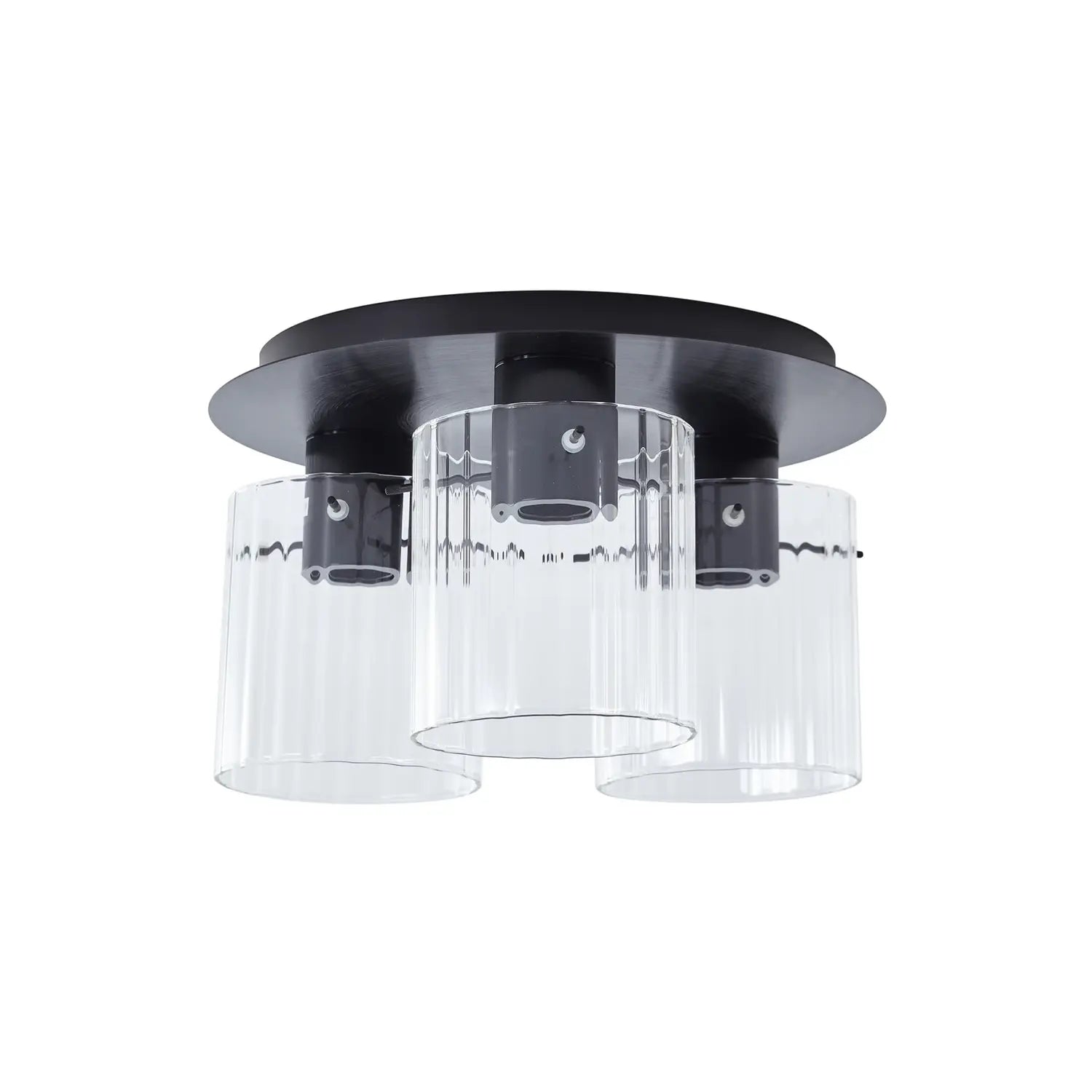 B-Ware Lucande Deckenleuchte Deckenspot Lampe Eirian Glas Schwarz Transparent E27 - 4251911775754
