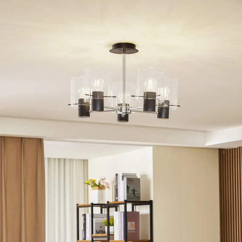B-Ware Lucande Deckenleuchte Lampe Eirian Glas Schwarz Wohnraum Beleuchtung E27 - 4251911775747