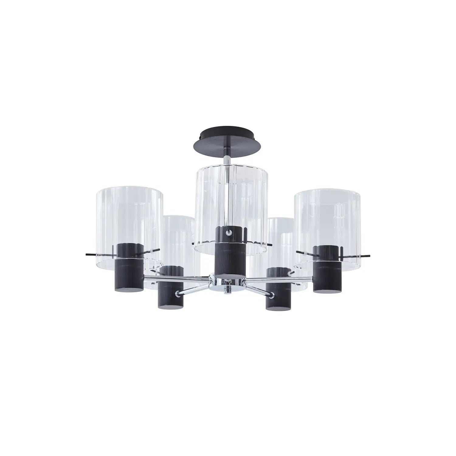 B-Ware Lucande Deckenleuchte Lampe Eirian Glas Schwarz Wohnraum Beleuchtung E27 - 4251911775747