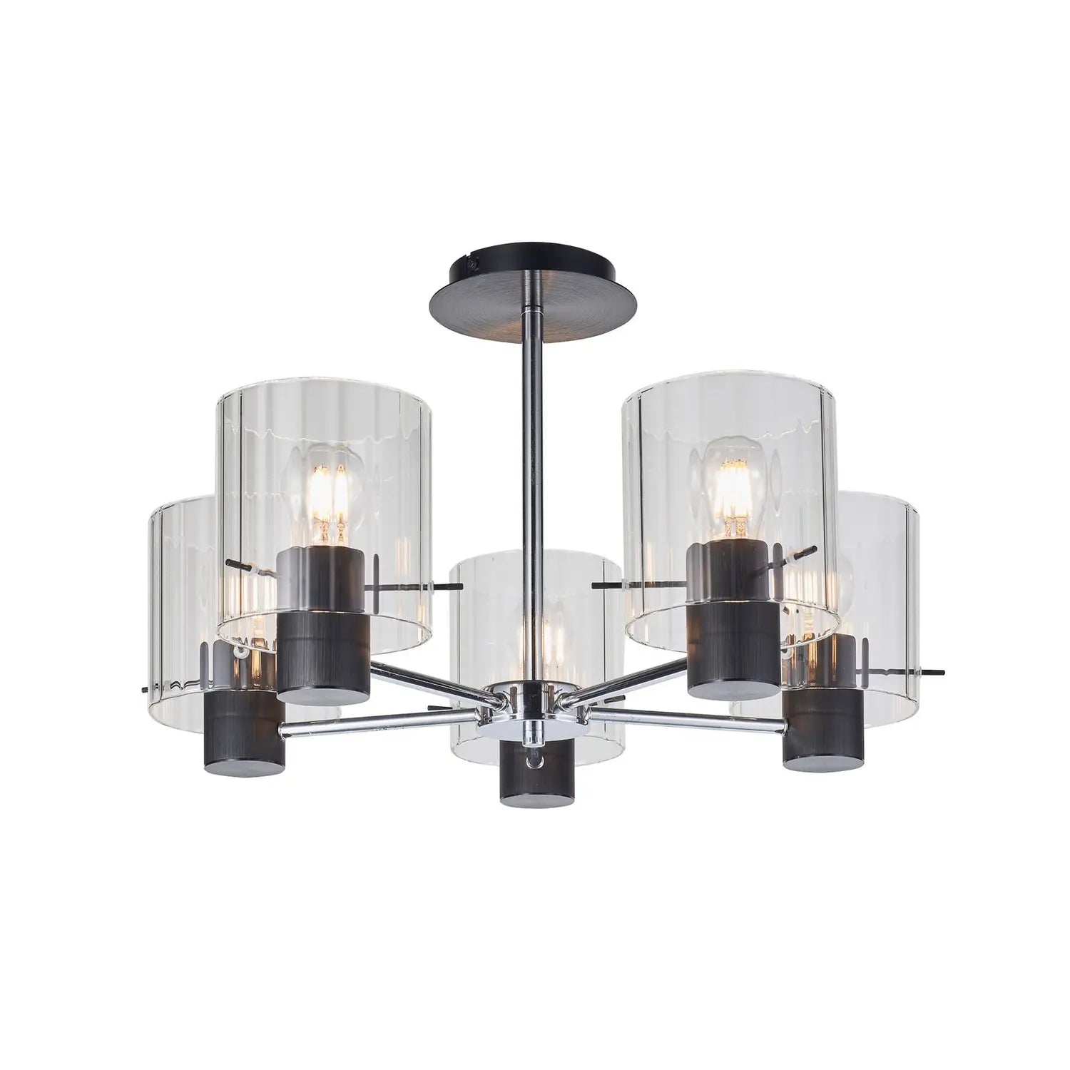B-Ware Lucande Deckenleuchte Lampe Eirian Glas Schwarz Wohnraum Beleuchtung E27 - 4251911775747