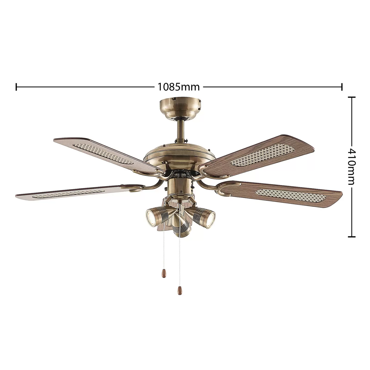 Lucande Deckenventilator Mit Licht Anariki Leise Messing Ventilator Lampe Spot B-Ware - 4251911744682